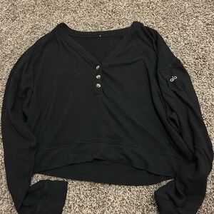 Alo Black Long Sleeve Top